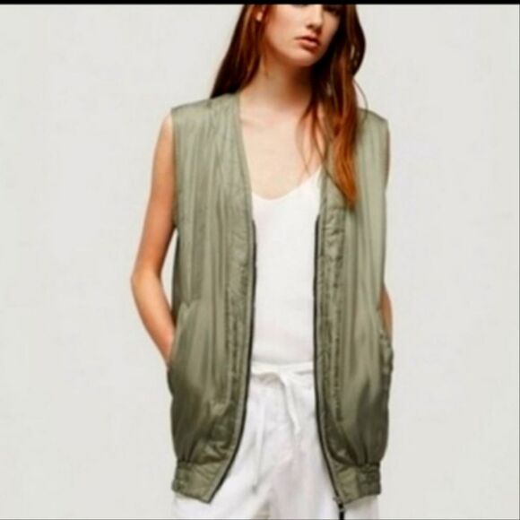 Rag & Bone SILK New Runway   Zig Zag Vest Vitiver Jacket in Sage - Picture 2 of 8
